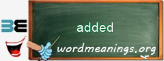 WordMeaning blackboard for added